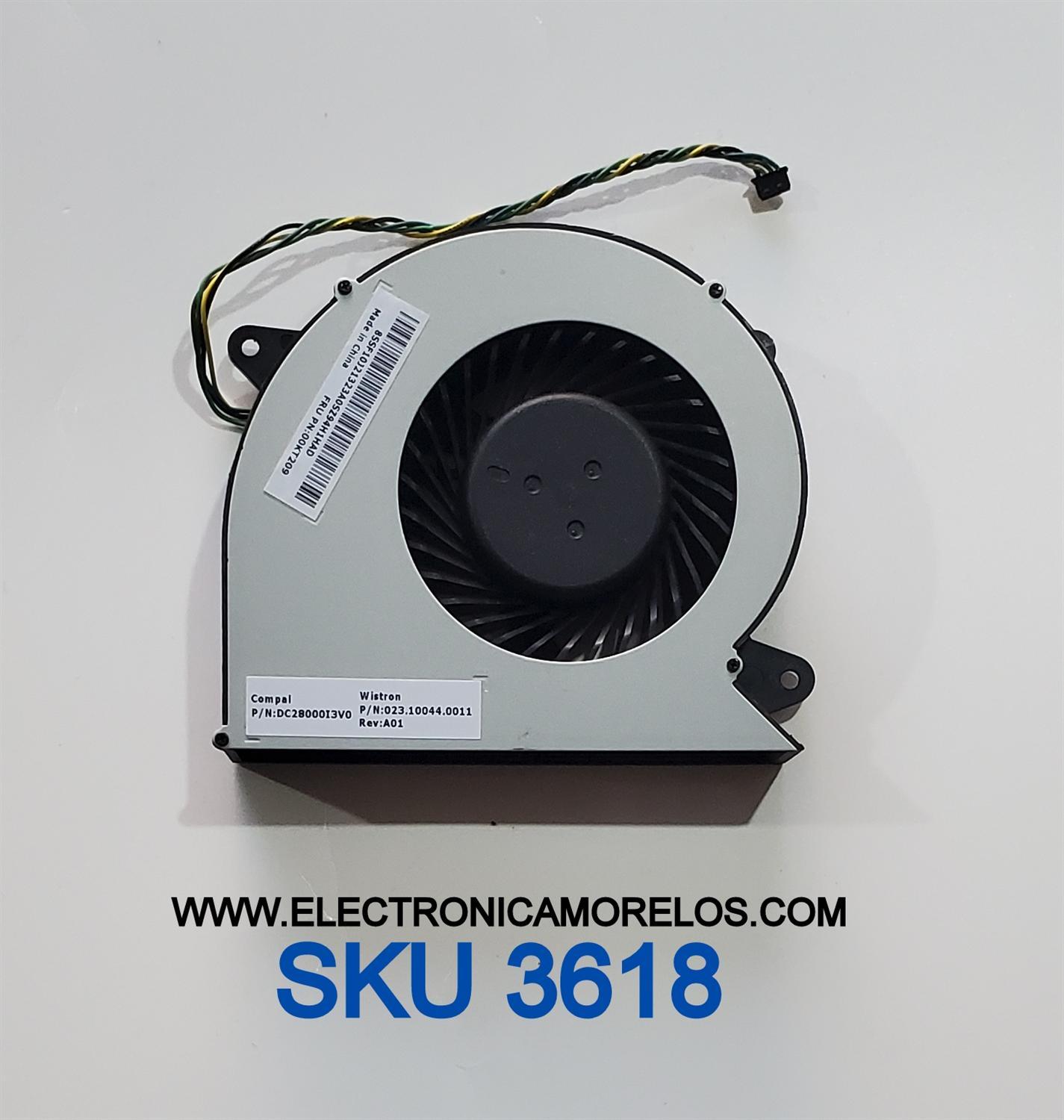 VENTILADOR PARA COMPUTADORA LENOVO ORIGINAL / NÚMERO DE PARTE BAZA1022R2U / DC28000I3V0 / 023.10044.0011 / 8SSF10J21323A0SZ94H1HAD / PN:00KT209 / MODELO AIO 520-24ICB	
